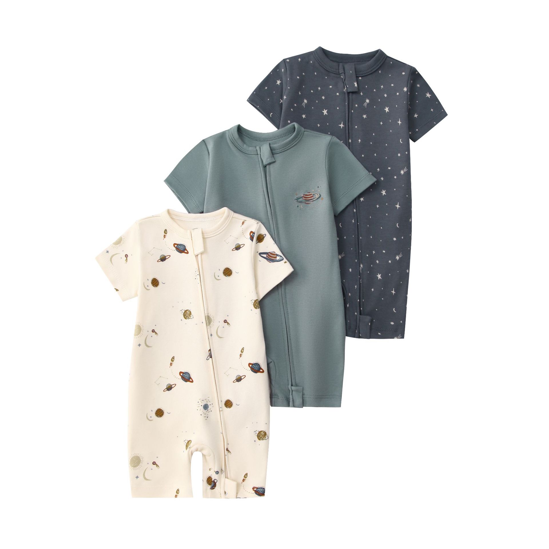 Picture of Foreign trade children's clothing summer baby jumpsuit short sleeve double zipper climbing clothing newborn baby gift box for cross-border