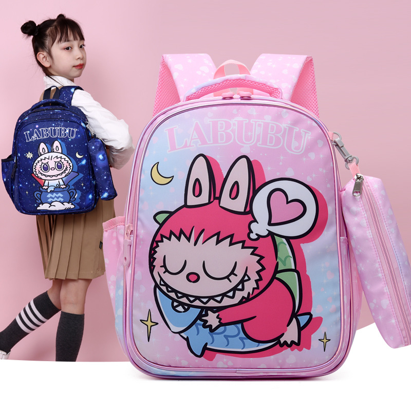 Cross-Border New Labu Student Schoolbag Cartoon Backpack K-Style Large Capacity Bubble Mart Kidsren's Backpack