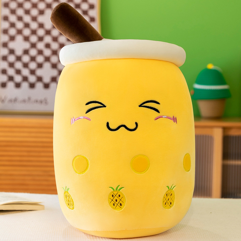 Picture of Simulation fruit milk tea cup pillow plush toy large bubble tea Doll Doll Gift cross-border foreign trade
