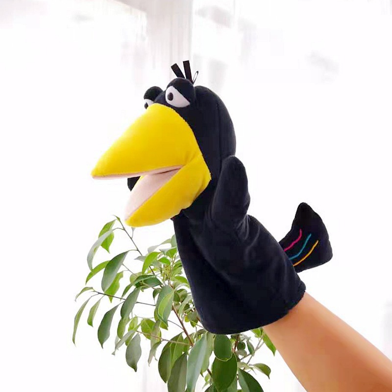 Picture of Fox and Crow Hand Puppet Toy Doll with Movable Mouth and Hand Doll Plush Kidsren's Watch Speech Story Theater