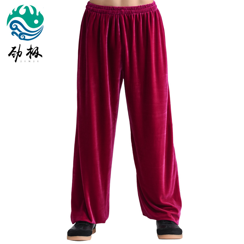 Picture of Big Sale Tai Chi Suit Men's Spring Gold Velvet Tai Chi Morning Practice Martial Arts Pants Women's Practice Pants Sports Performance Pants