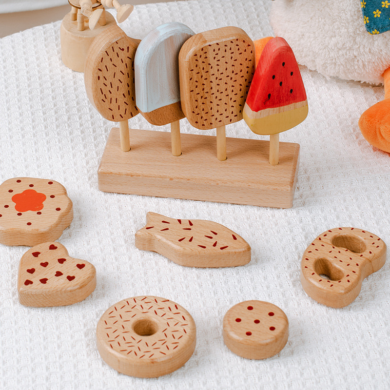 New Beech Ice Cream Donut Ice Cream Ice Popsicle Egg Che Che Che Le Kitchen Play House Wooden Toy Gift