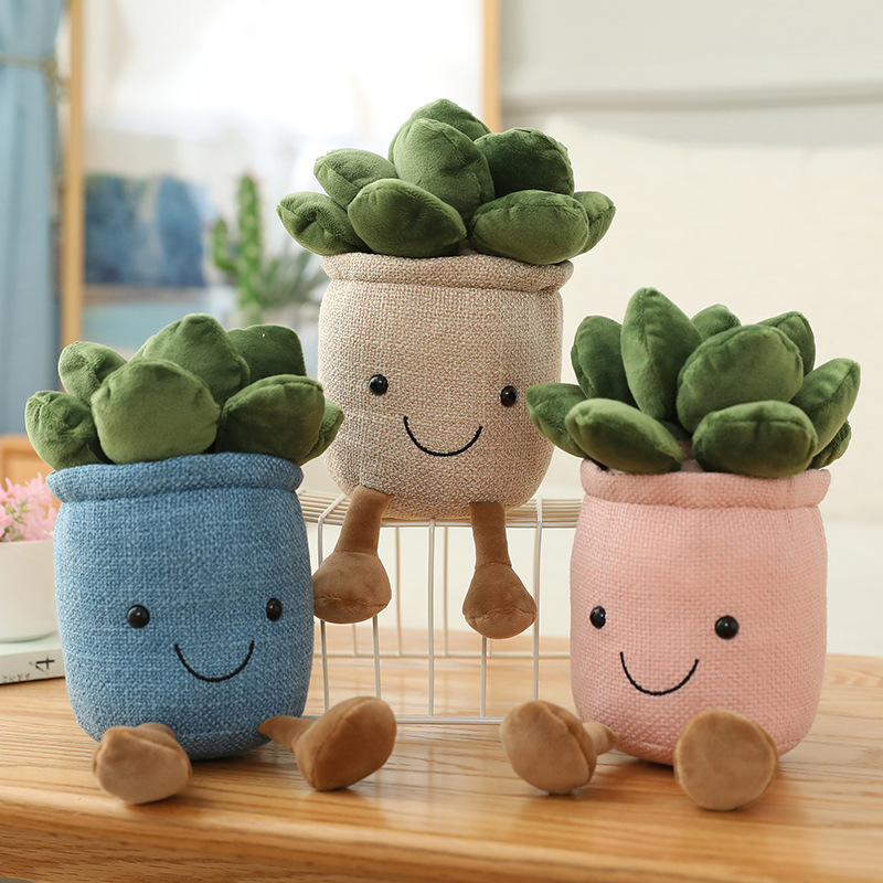 Picture of Mushroom Fleshy Tulip Green Plant Potted Plant Ornaments Cloth Doll Amazon Plush Toy Doll Cross Border Doll