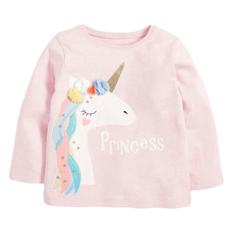 Factory wholesale children's T-shirt Autumn New European and American children's clothing children's T-shirt unicorn girls long sleeve T-shirt