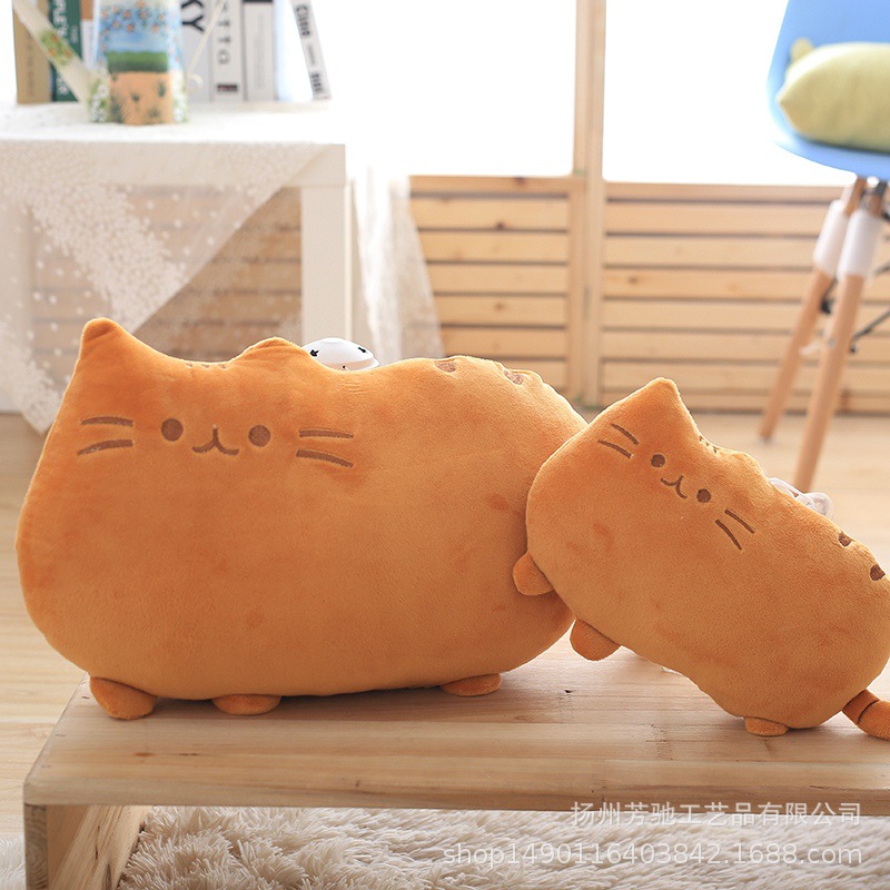 Picture of Hot selling cartoon biscuits Cat plush toy pillow company LOGO
