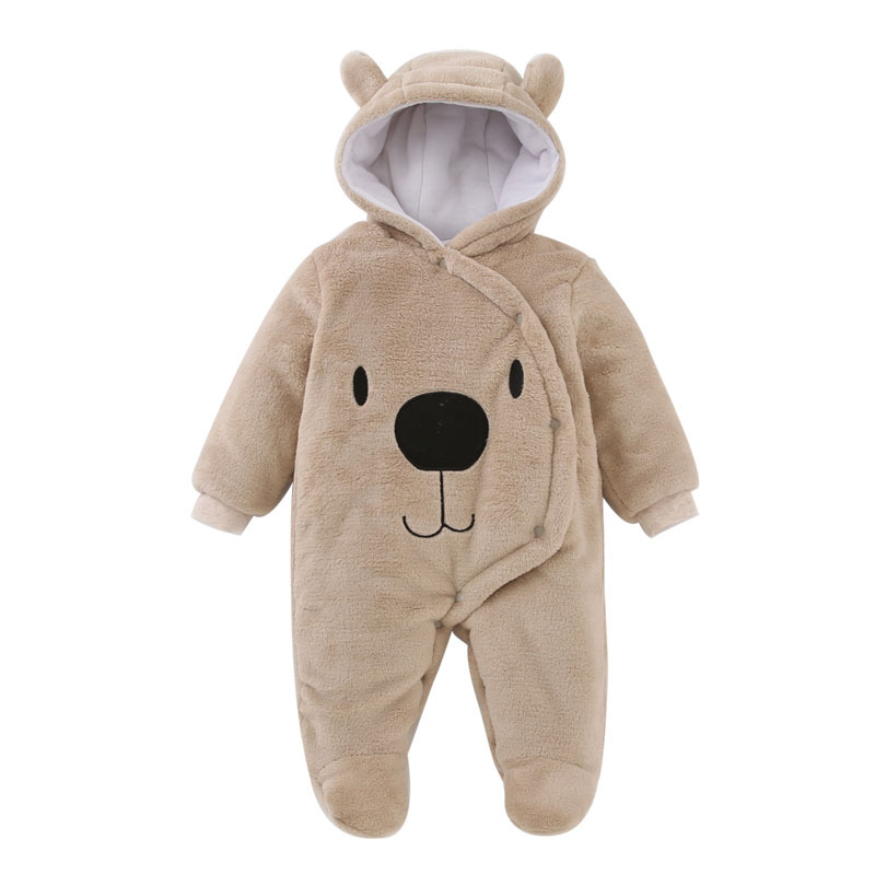 Picture of Juntai baby clothes autumn and winter warm padded newborn flannel baby jumpsuit children's climbing pajamas