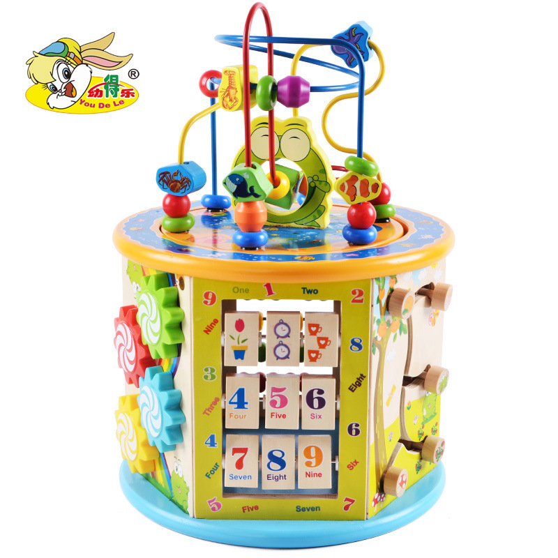 Picture of Children's Toy Large Eight-function Beaded Treasure Box Educational Beaded Wooden Multifunctional Early Education Gift