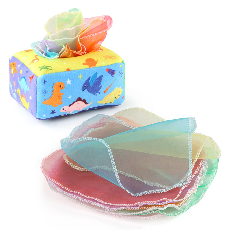 Picture of Baby puzzle early education cloth book toy box simulation dinosaur letters tear tissue box baby paper cloth book