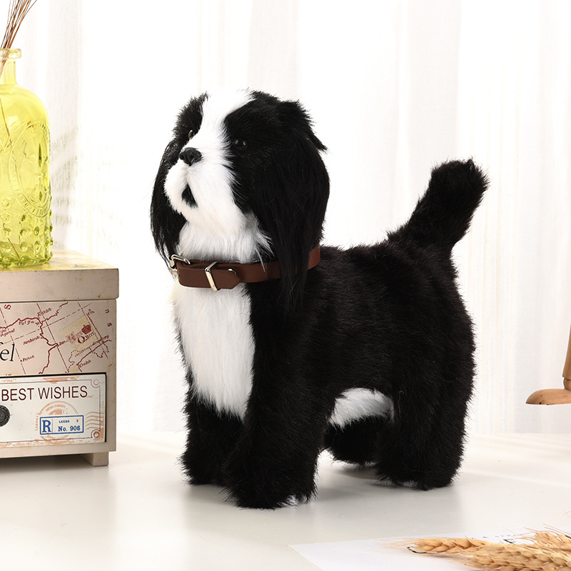 Picture of Imitation dog can walk, bark, WAG tail with music electric toy dog plush electric pet dog induction toy