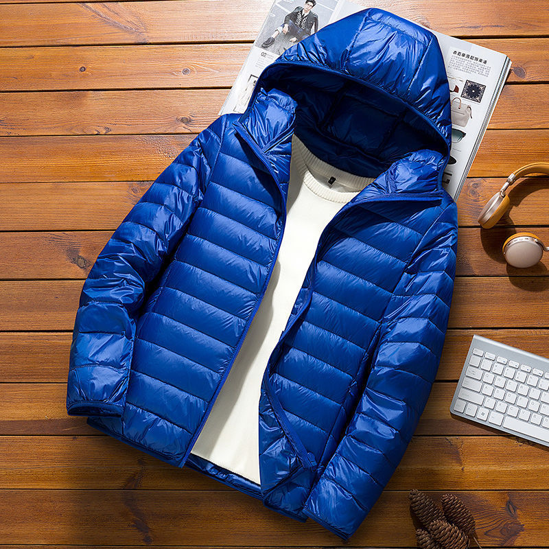 Picture of Autumn and Winter New Light Down Cotton-padded Jacket Men's Short Vertical Collar Hooded Casual Trendy Brand Couple Casual Cotton-padded Jacket