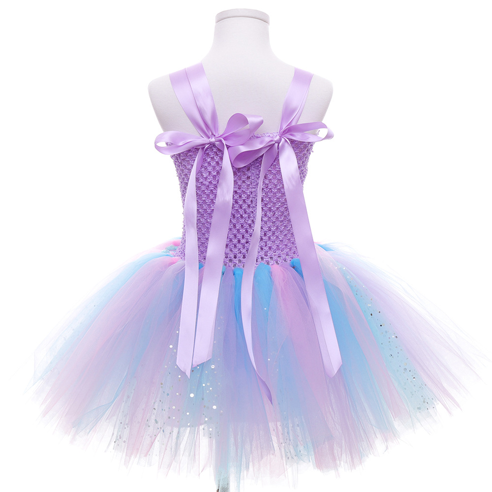 Picture of 2024 New Mermaid Princess Dress June 1 Festival Performance Dress Girl's Poncho Dress Girl's Birthday Dress