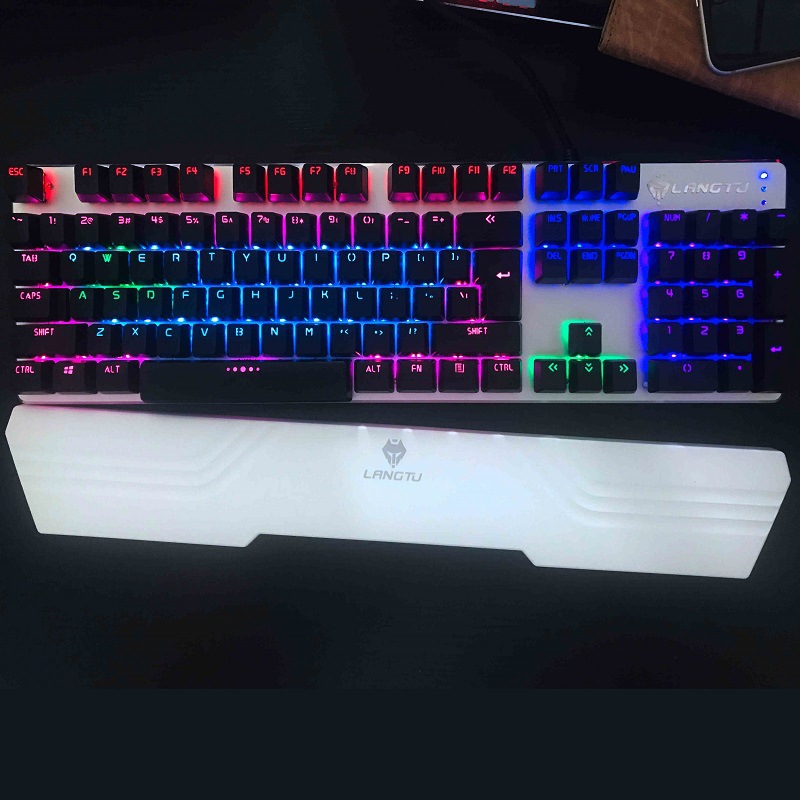 Picture of Mechanical Keyboard Hand-held Wolf Road 104 Key Magnetic Detachable Palm-held Wrist-held Hand Pillow Black and White Pink Yellow Universal