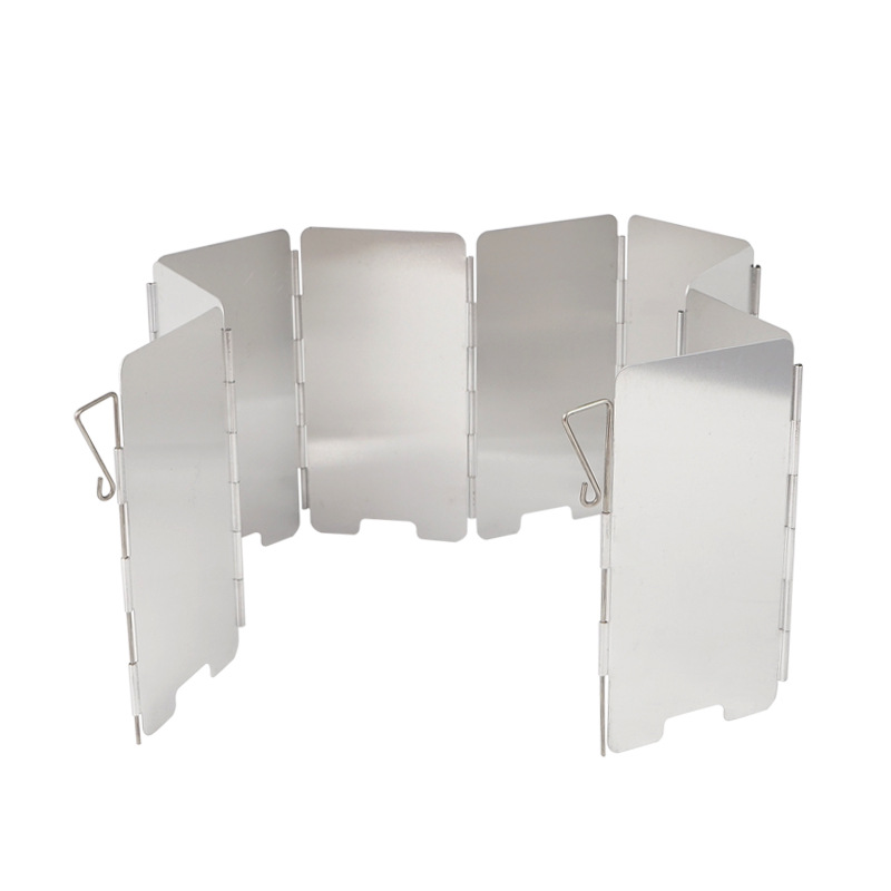 Picture of Outdoor Aluminum Alloy Windshield Hob Stove Windshield Folding Portable 9 Pieces Mini Picnic Camping Equipment