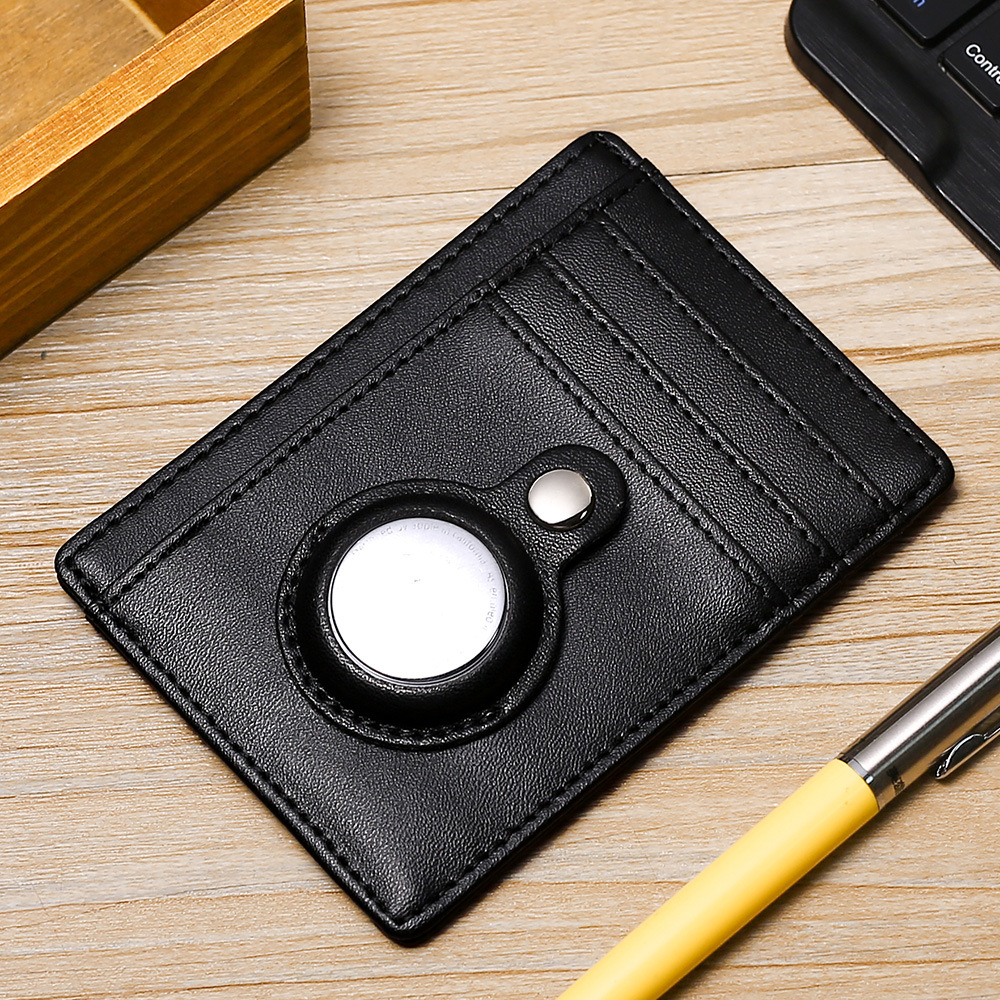 Picture of Hot selling cross-border short men's wallet carbon fiber pattern magnetic buckle card holder airtag tracker multi-function card holder