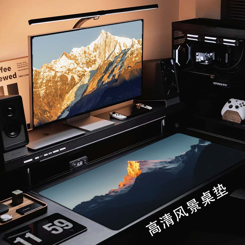 Picture of Mountain Landscape Advanced Mouse Pad Oversized Business Dirty Resistant Computer Keyboard Pad Office Wholesale Custom Thick Table Pad