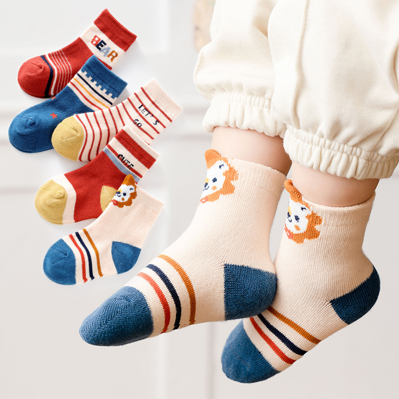 Picture of Winter polyester cotton boys' baby socks spring and autumn children's socks autumn and winter New cartoon Korean style girls' mid-calf children's socks