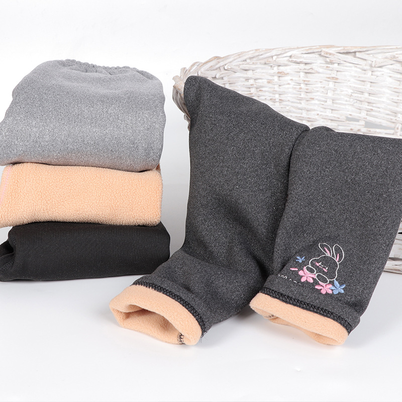 Picture of Girls' leggings spring and autumn outdoor wear 2023 New 2-year-old 3 autumn clothes 4 Western style 5 fleece-lined baby Winter Children's pants