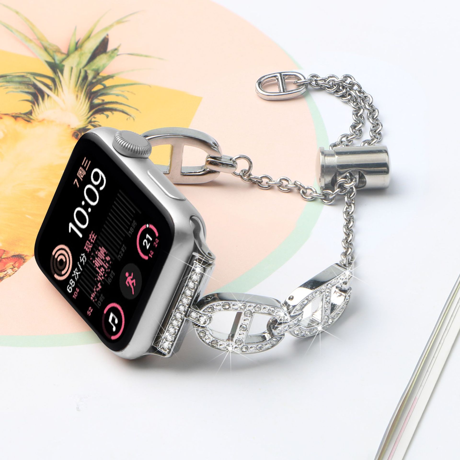 Picture of For Apple Watch Strap Metal Diamond appleiwatch109 Women Adjustable Chain Thin Strap Cross-border Wholesale