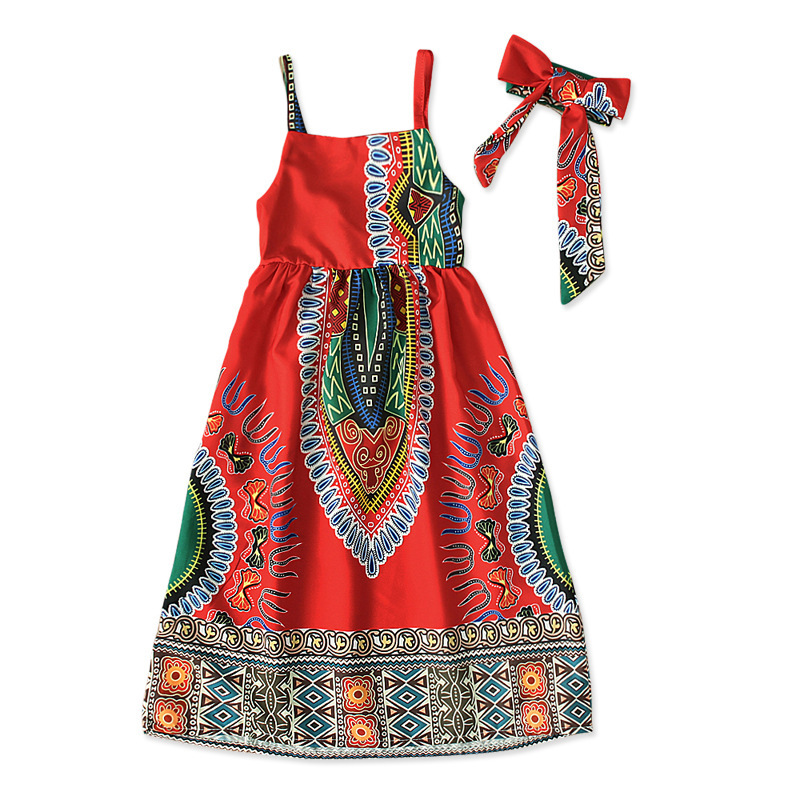 Picture of Children's European and American Girls' African Bohemian Style Sleeveless Suspender Dress Long Skirt Two-piece Kidsren's Clothing ins