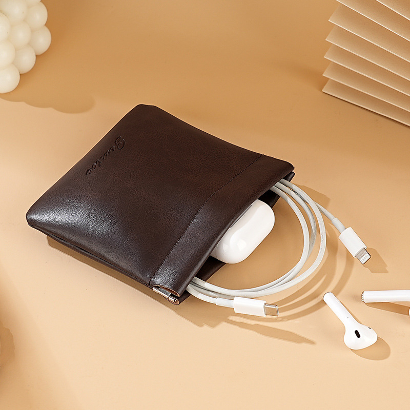 Picture of shrapnel cosmetic bag solid color portable mouth red envelope storage bag small portable mini bag small bag automatic closing