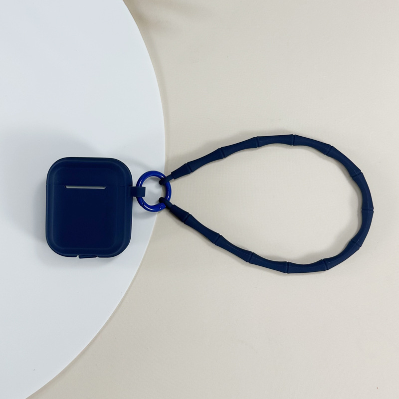 Picture of Simple Pure Color Belt Pendant Suitable for Airpods4 Protective Case Apple 1/2 Silicone Headphone Case with Lanyard Source