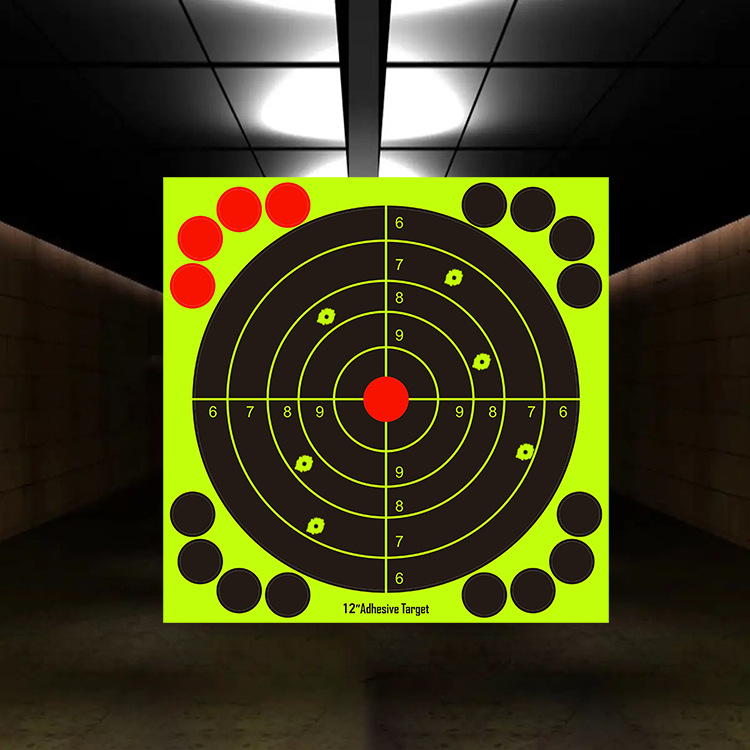 Picture of 12-inch round splash target paper fluorescent adhesive shooting target paper shooting practice color changing target paper in stock