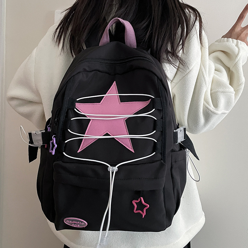 Picture of New Pink Star Strap Casual Class Student Backpack Fashion Large Capacity Campus Casual Backpack