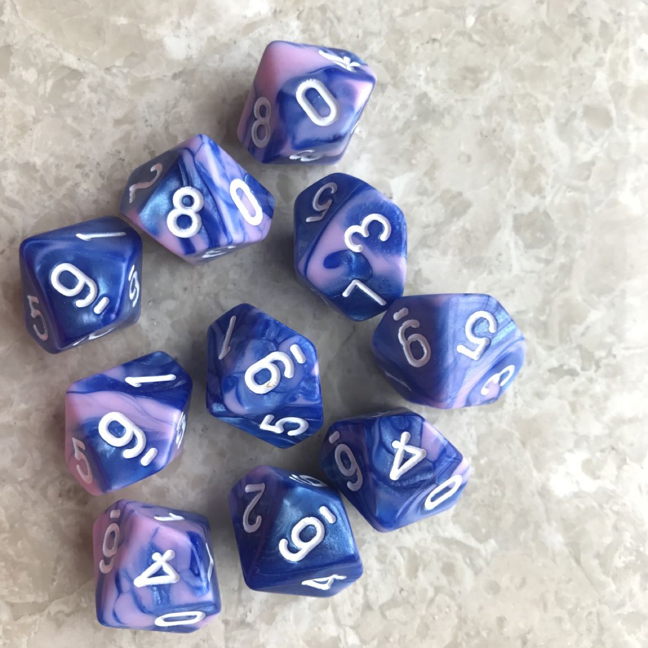 Picture of 10 Two-sided Digital Dice 0-9 Ten-sided Multi-sided Dice Digital Color Dungeons & Dragons Board Game Dice