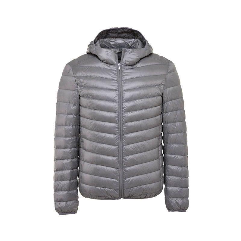 Picture of Lightweight Light Down Cotton-padded Coat Men's Short Hooded Vertical Collar Plus Large Size Middle-aged and Elderly Light Spring Clothes