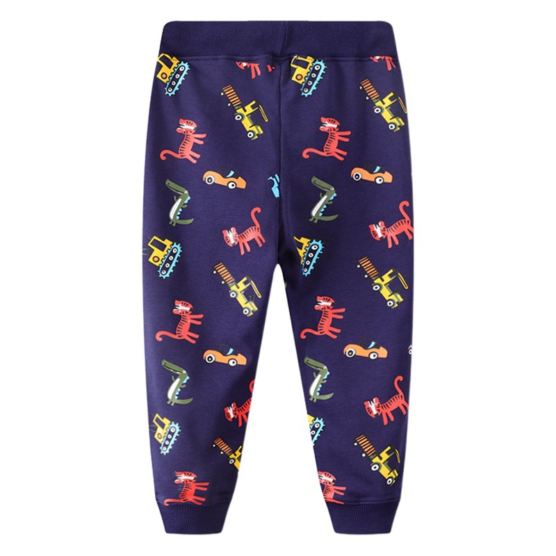 2025 Children's Autumn New European and American Boys' Pants Baby Casual Pants Dinosaur Pattern Children's Clothing Wholesale