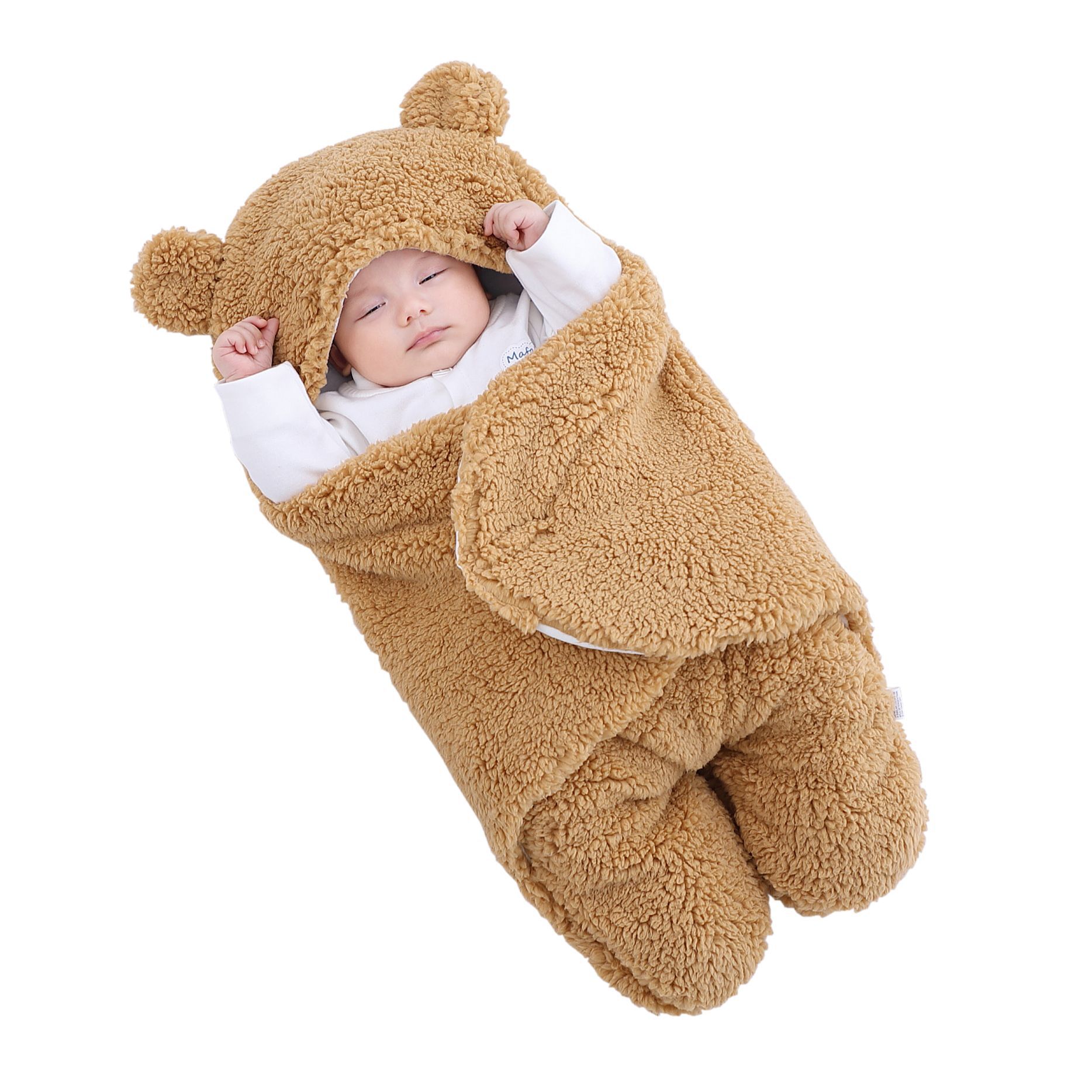 Picture of Coated Baby Newborn Baby Sleeping Bag Anti-Scare Swaddling Baby Supplies for Newborn Baby in Autumn and Winter