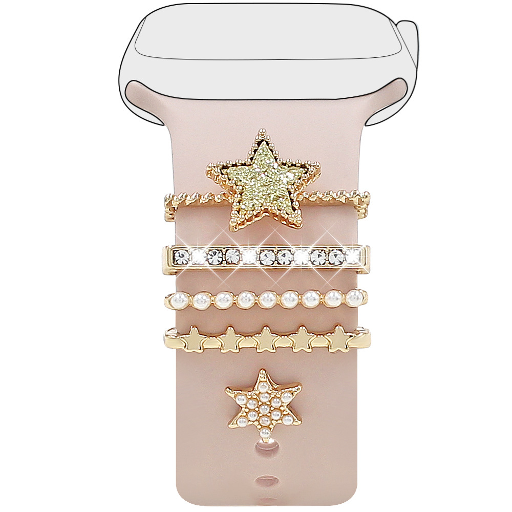 Picture of Suitable for Apple Watch Decorative Ring Apple watch Smart Silicone Strap Diamond Butterfly Star Decoration