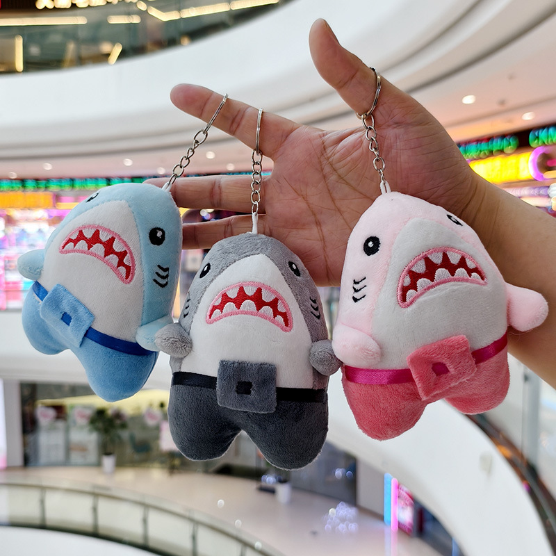 Marine Animal Shark Doll Creative Plush Doll Small Pendant Keychain School Bag Pendant Grabbing Doll Machine Wholesale