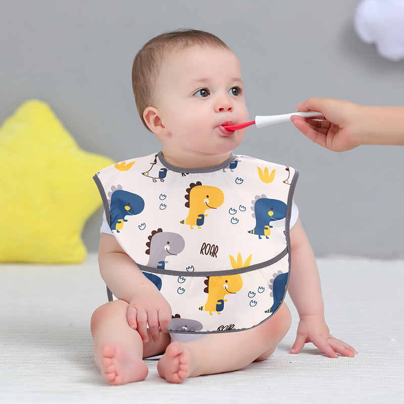 Picture of Spring and summer children's overalls eating anti-dirty artifact baby bib anti-saliva towel baby bib super soft food pocket