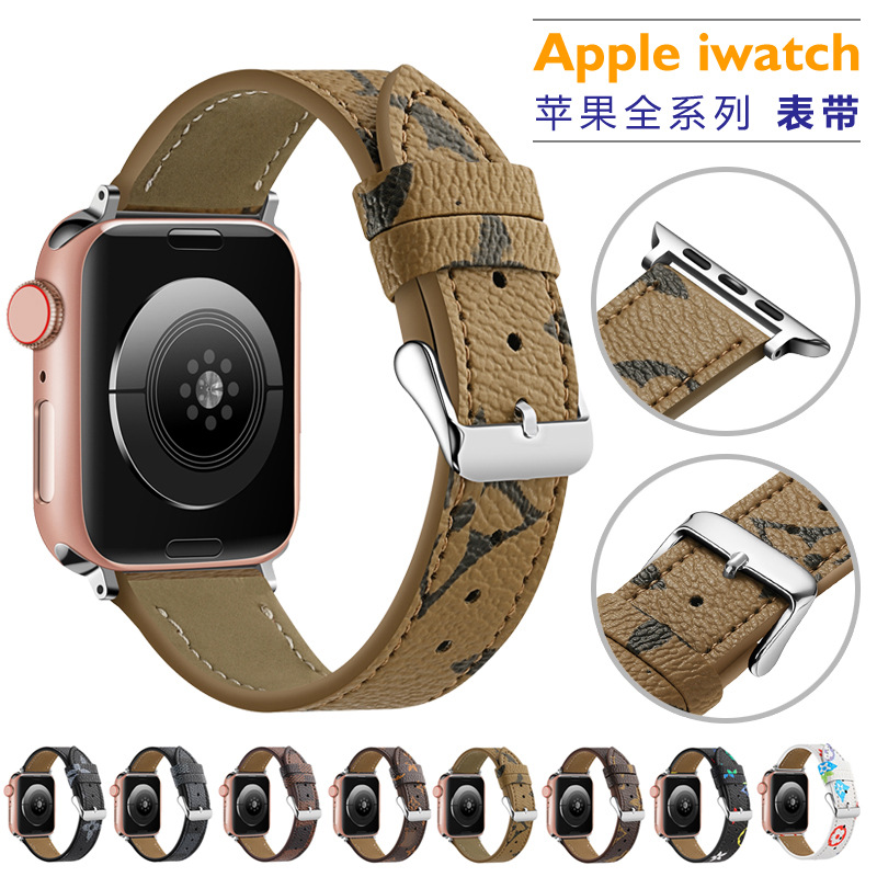 Picture of Big Brand Strap Spot Applicable Apple Watch Strap Apple iwatch87654321 Trendy Brand Leather Strap