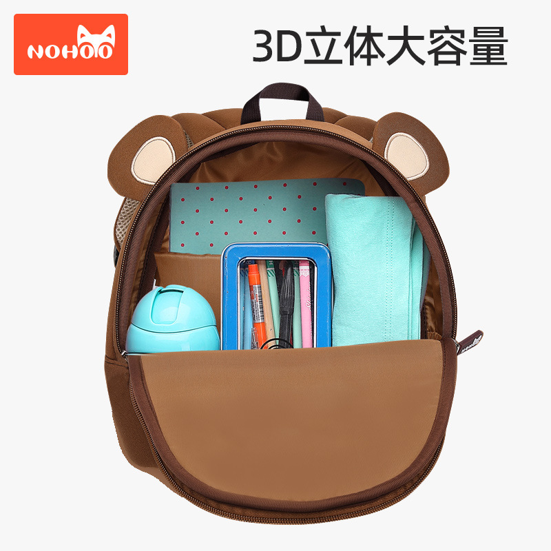 Picture of Nuohu Children's Kindergarten Schoolbag Girls and Boys Going Out Small Backpack Baby Backpack Brown Bear Backpack