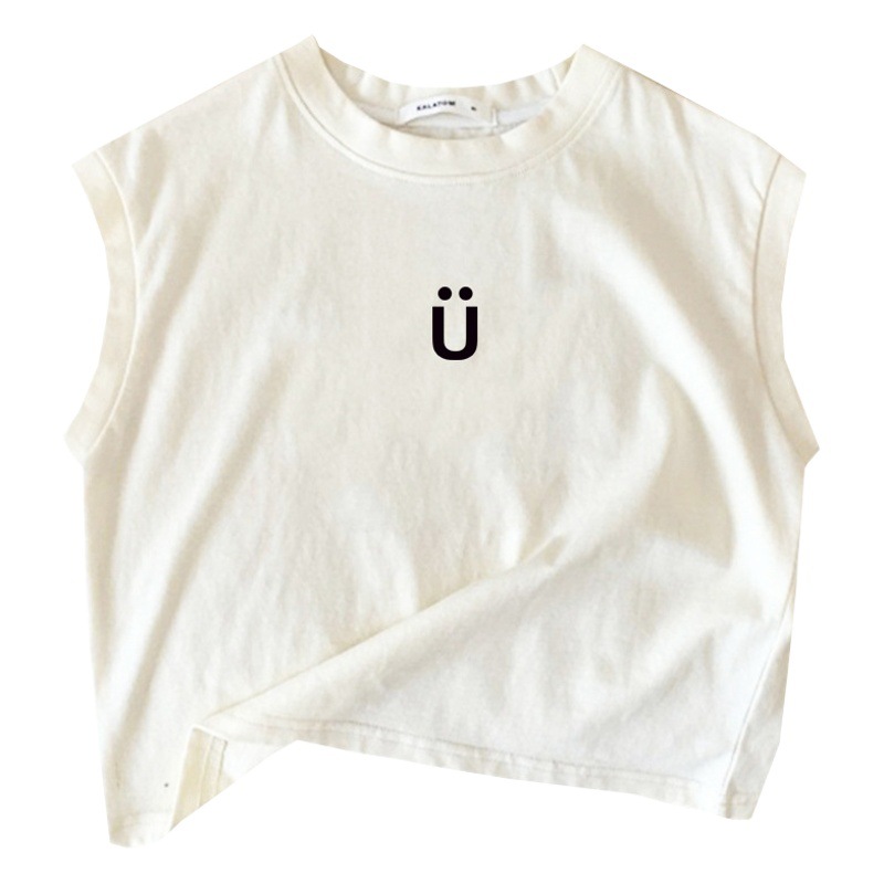 Pure Cotton Sleeveless T-Shirts for Boys and Girls 2025 New Style Versatile Foreign Style Small and Medium-Sized Children's Clothing Vest Tops Summer