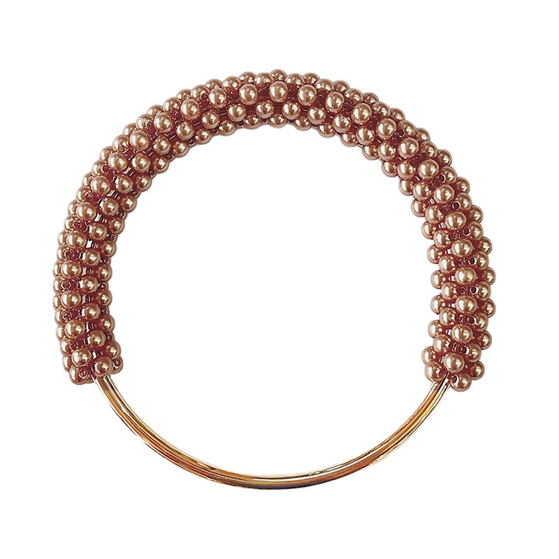 Picture of High-End Pearl Handle Bag Accessories Woven Handle Ring Pearl Iron Ring Ring Handmade Bag Handle Ring Handle
