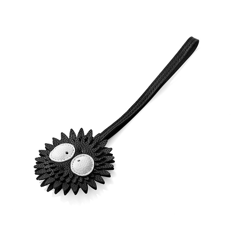 SP-103 bag black briquettes pendant cute funny pendant lanyard black pendant PU leather key diy accessories