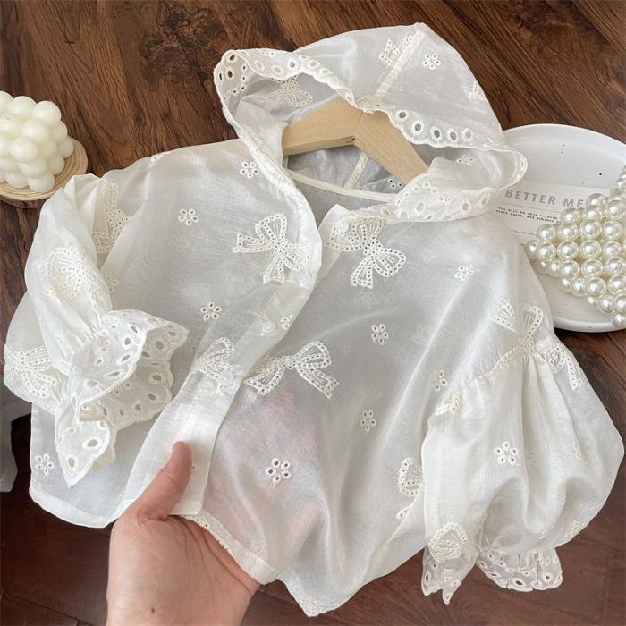 Picture of Summer 2025 New Children's Jacket Thin Ice Silk Baby Girl Lightweight Stylish Forest Style Girls' Sun Protection Clothing