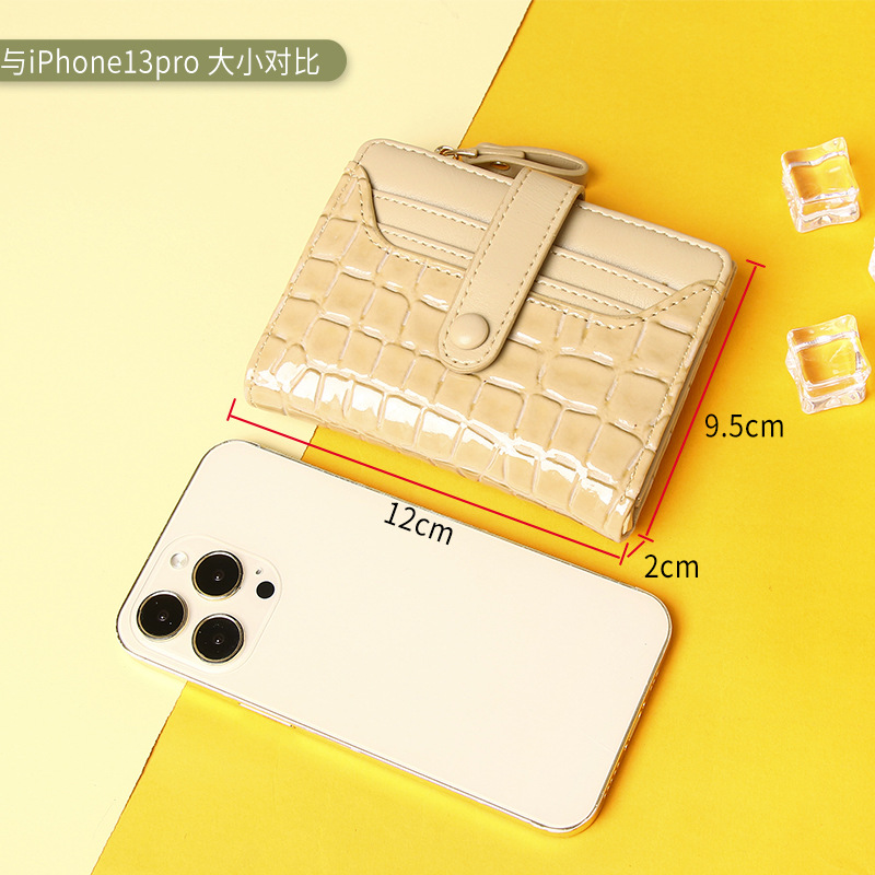 Picture of 2024 New Short Women's Wallet High-End Multi-Card Slot Multi-Function Card Holder Solid Color Stone Pattern Coin Purse Wallet Bag