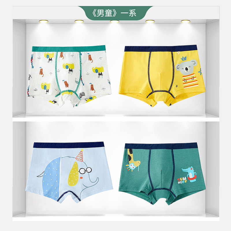 Picture of Children's underwear men's boxer cotton children's wholesale student shorts boys a children's Four Corners 9 Cartoon