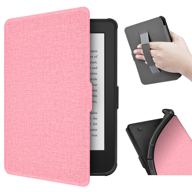 Picture of Applicable to 2022Kobo Clara2E e-book protective cover linen pattern handheld TPU leather case compatible with Tolino