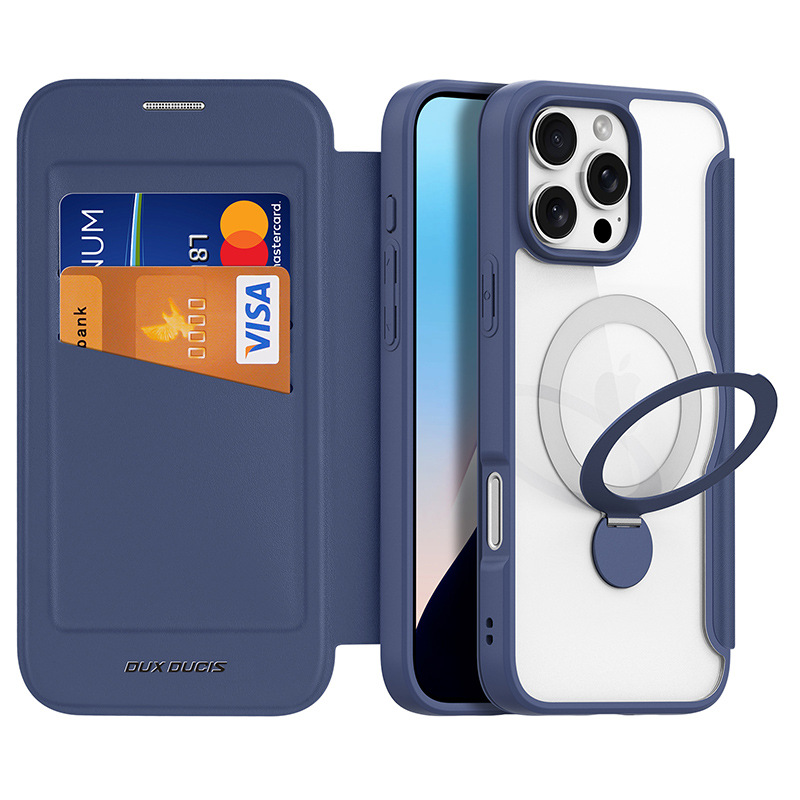 Picture of Suitable for Iphone16 Magnetic Holder Mobile Phone Case Cross-Border Wholesale Apple 16Pro Flip Dual Card Protective Cover