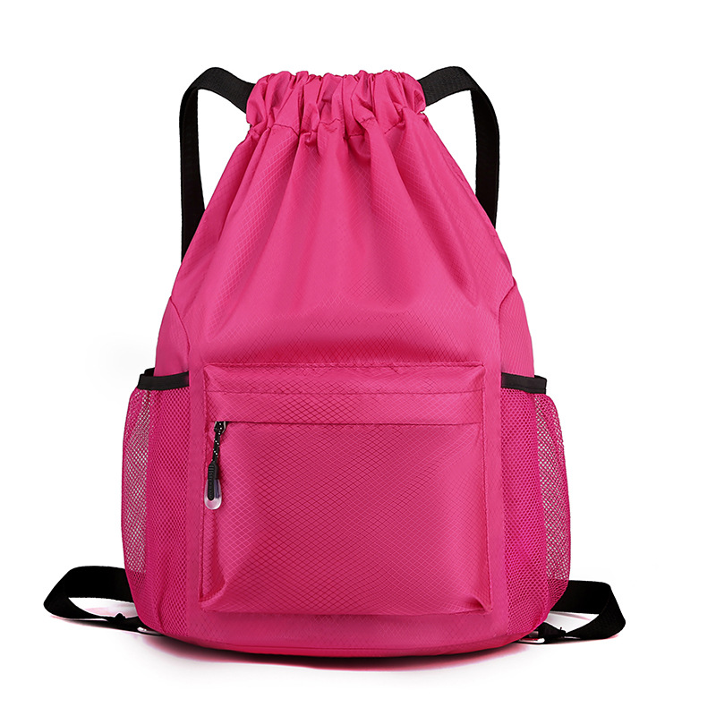 Picture of New Outdoor Mountaineering Backpack for Women Oxford Cloth Simple Pure Color Drawstring Flap Pocket Pants Advertising Printable Logo Backpack