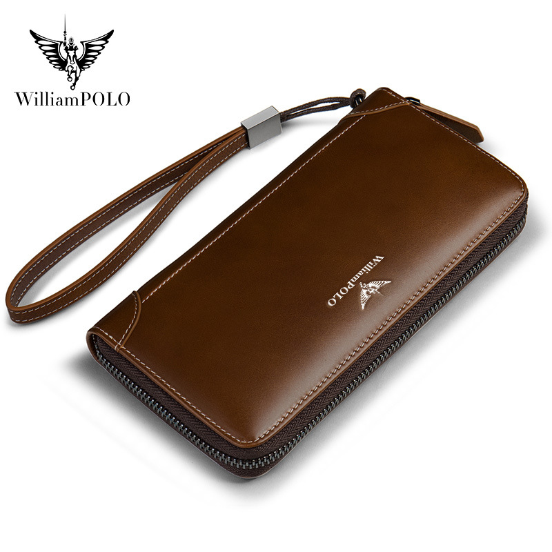 Picture of King Paul Men's Long Wallet Leather Wallet Youth Simple Business Casual Large Capacity Clutch Wholesale