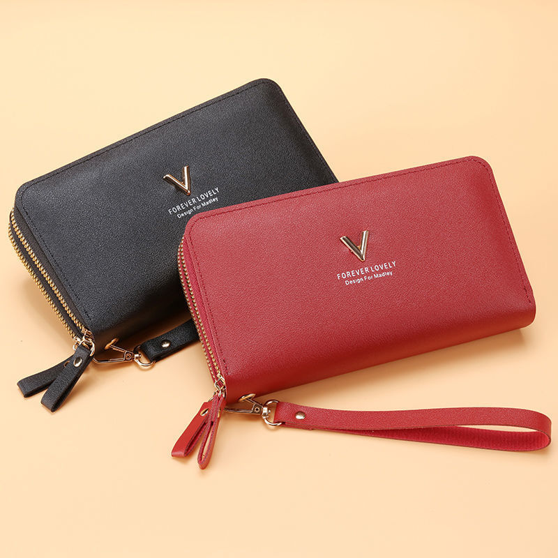 Double Zipper Hand Wallet 2022 New Ladies Wallet Long Fashionable Large Capacity Double Wallet Mobile Phone Small Bag