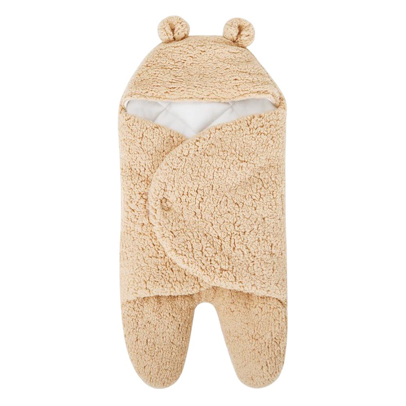 Baby Sleeping Bag Baby Going Out in Winter Swaddling Newborn Split Swaddling with Velvet Warm Cushion
