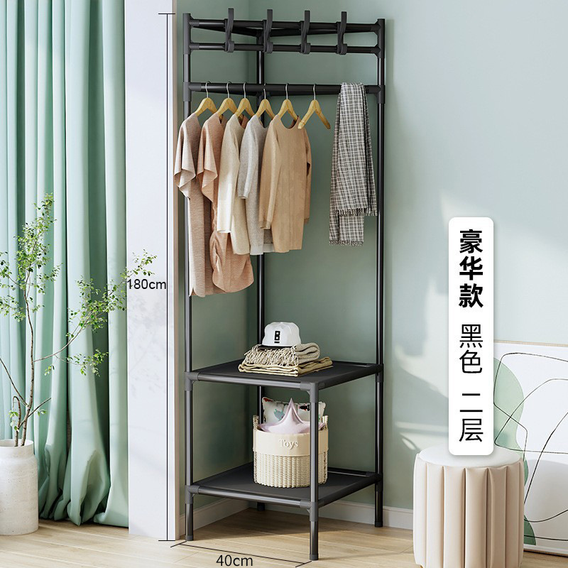 Picture of Corner Coat Rack Floor Hanger Multi-functional Bedroom Modern Simple Metal Storage Rack Household Hanger