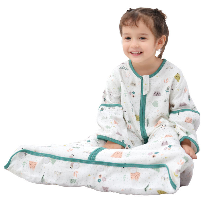 Picture of Baby Sleeping Bag Gauze Growing Envelope Sleeping Bag Leg Wrap Round Swing Adjustable Size Gauze Bamboo Fiber Winter Cotton